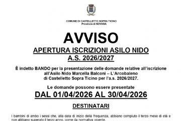Apertura iscrizioni Asilo Nido Comunale a.s. 2026/2027